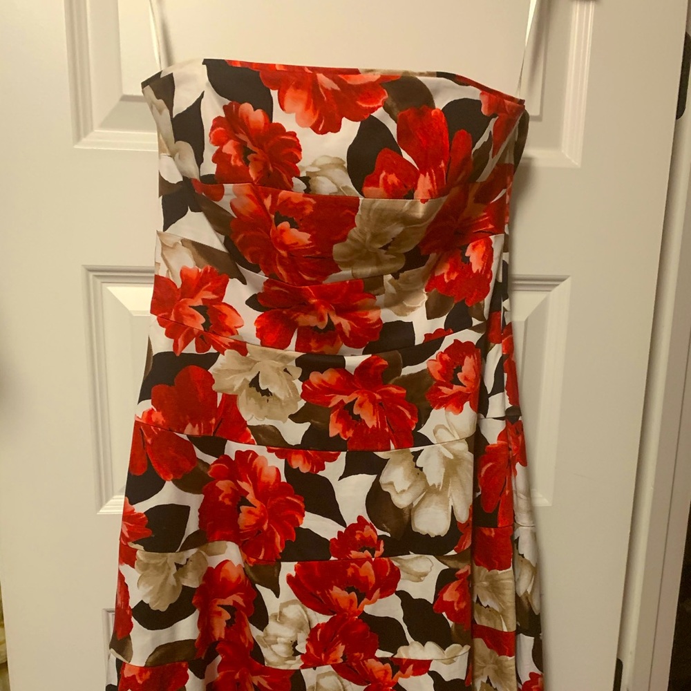 WHBM Strapless Floral Dress - Picture 1 of 3